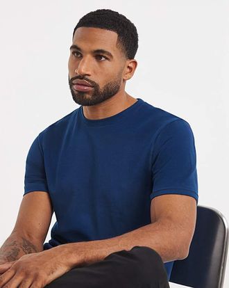 Jacamo Crew Neck T-Shirt Long - Cobalt