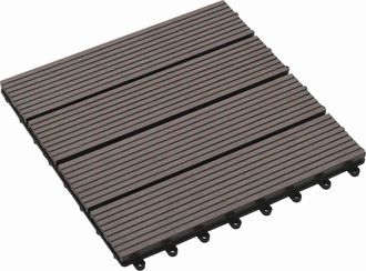 vidaXL Tile De Decking 11 Uds. Marr&oacute;n Oscuro 30 X 30 Cm Wpc Vidaxl