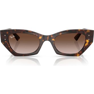 Ray-Ban Zena 49mm Irregular Butterly Sunglasses in Havana /Gradient Brown at Nordstrom