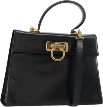 Ferragamo Pre-owned Hand Bag - Dames - Vintage Handtas - Zwart - ONE Size - Leer - Vintage