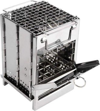 OEM Horno De Camping Plegable De Le&ntilde;a, Parrillas De Acero Inoxidable, Horno Port&aacute;til Plegable Tipo Mochila, Tienda De Campa&ntilde;a Al Aire Libre, Picnic