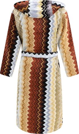 Missoni Unisex Giacomo Hooded Bathrobe Black Multicolor Cotton Extras