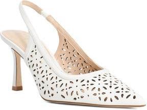 Dune London Corfu Perforated Slingback Pump in White at Nordstrom Rack, Size 10Us / 40Eu