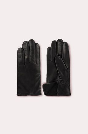 Seymoure Grant Cashmere Lined Leather Gloves in Black at Nordstrom, Size X-Large