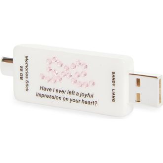 Sandy Liang Memories USB Hair Clip in White at Nordstrom