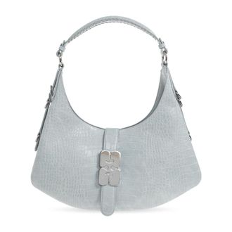 Ganni Tassen, Dames, Blauw, ONE Size, Leer, Schoudertas