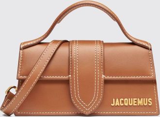 Jacquemus Bambino Mini Handbag in Calf Leather with Metallic Lettering Logo