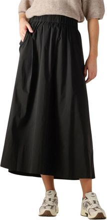 Notre-V Rokken, Dames, Zwart, XS, Katoen, Zwarte Maxi Rok Elegante Charme