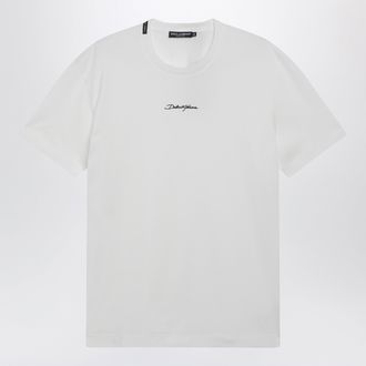Dolce & Gabbana White cotton T-shirt with logo