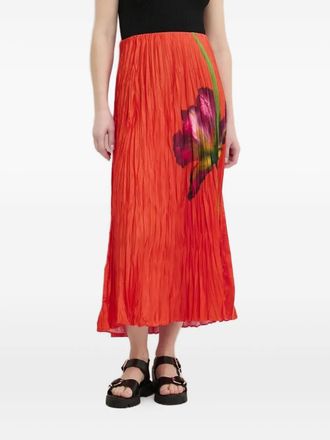 Desigual Gonna midi a fiori - Rosso