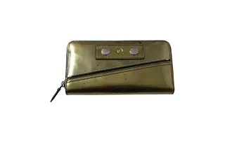 Alexander McQueen Alexander McQueen Pre-owned Womens Zip Long Wallet with Metal Stud Detail in Gold Leather Leather (archived) - One Size
