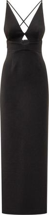 Solace London Black Long Dress With Cross Straps Solace London
