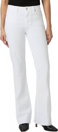 Paige High Rise Laurel Canyone Bootcut Jeans In Crisp White