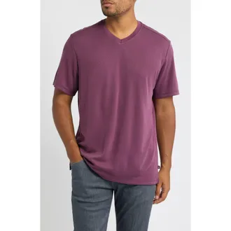 Tommy Bahama Keyport Diamond V-Neck IslandZone T-Shirt in Shadow Plum at Nordstrom, Size Xxx-Large