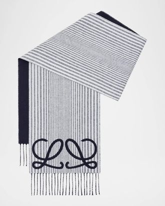 Loewe Men & apos;s Anagram Silk-Cashmere Scarf
