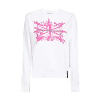 John Richmond Katoenen sweatshirt met logodetail - Dames - Sweatshirts - Wit - L - Katoen - Hoodies & sweatvesten