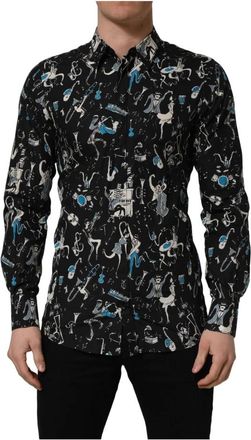 Dolce & Gabbana Gold-fit Overhemd - Heren - Casual Overhemden - Zwart - S - Katoen - Overhemden
