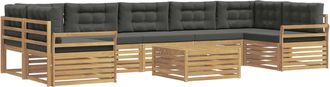 vidaXL Conjunto De Sof&aacute;s De Exterior 8 Uds. Blanco Y Antracita Vidaxl