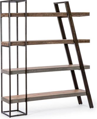 Konte Design Librer&iacute;a de madera de mango y acero, 150x35x180 cm