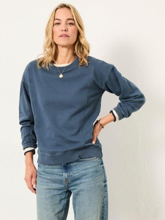 Fat Face FatFace Sienna Indigo Blue Seam Detail Crew Sweat