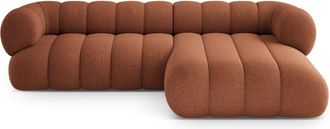 Cosmopolitan Design Sof&aacute; esquinero 5 plazas tejido chenilla ladrillo