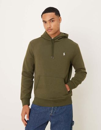 Polo Ralph Lauren Icon - Felpa con cappuccio verde oliva in maglia doppia con logo