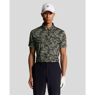 Lyle & Scott Golf Digital Floral Polo Shirt in Jet Black at Nordstrom, Size Xx-Large