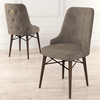 Dmora Silla Cressa, 6 Sillas, Acolchadas, Soportan 120 Kg, Marr&oacute;n