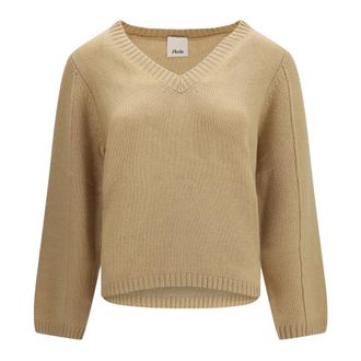 Allude Maglione in Cashmere Scollo a V - - Knitwear - Donna - Beige - M