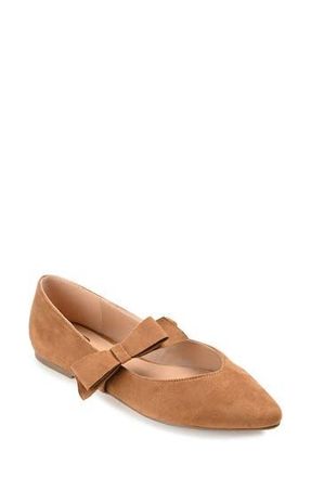 Journee Collection Aizlynn Bow Flat in Tan at Nordstrom Rack, Size 10 M
