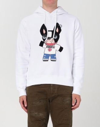 Dsquared2 Mens Ciro Cool Fit Logo Hoodie White Clothing > Knitwear