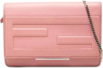 Fendi Pre-owned Tube Wallet on Chain - Dames - Vintage Schoudertas - Roze - ONE Size - Leer - Vintage