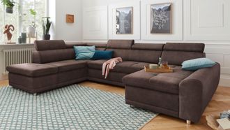 Sit&more Wohnlandschaft »Riva U-Form« wahlweise mit Bettfunktion