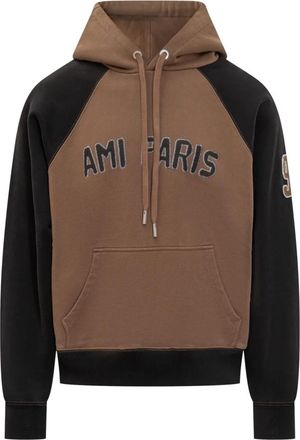 Ami Tweekleurige Hoodie - Heren - Hoodies - Veelkleurig - S - Katoen - Hoodies & sweatvesten