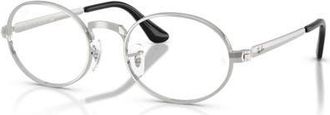 Ray-Ban 52mm Oval optical glasses in Silver at Nordstrom