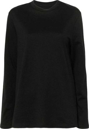 Jil Sander Back Logo T-Shirt - Dames - Sweatshirts - Zwart - XS - Katoen - Hoodies & sweatvesten