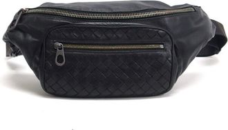 Bottega Veneta Intrecciato Black Leather Sling Bag (Pre-Owned)