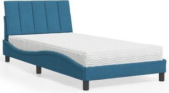 vidaXL Cama Con Colch&oacute;n Terciopelo Azul 100x200 Cm Vidaxl