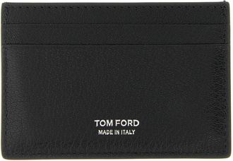 Tom Ford T Line Kaarthouder - Heren - Portefeuilles - Zwart - ONE Size - Leer - Accessoires