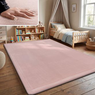 Paco Home Paco Home Alfombra De Habitacion Bebe Infantil Ni&ntilde;a Ni&ntilde;o De Juego Suave Antideslizante Pink, 200x280 Cm