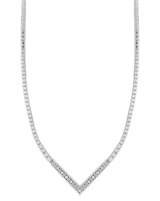 Chloe and Madison Chloe And Madison Jewelry Cz Statement V Tennis Necklace
