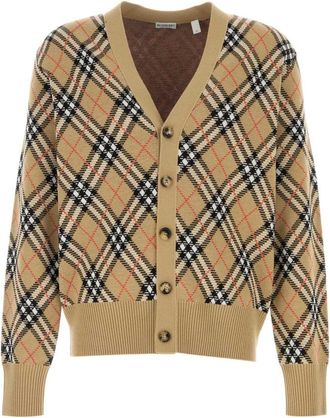 Burberry Beige Embroidered Wool Blend Cardigan