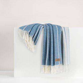 Lands Downunder Fiji Stripe Throw in Blue Denim at Nordstrom