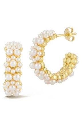 Glaze Jewelry Faux Pearl Hoop Earrings in Gold at Nordstrom Rack