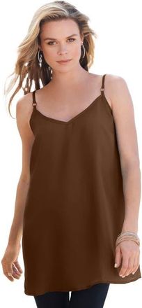 Roaman's V Neck Cami in Chocolate at Nordstrom, Size 32