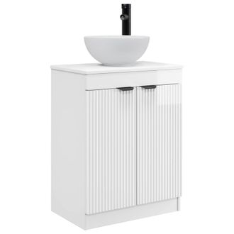 vidaXL Vanidad De Ba&ntilde;o Con Lavabo Blanco Brillante 54 X 35 X 83 Cm Vidaxl