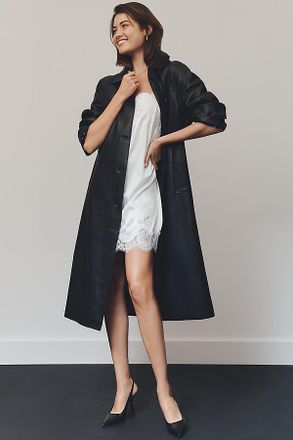 Maeve Faux Leather Car Coat Jacket