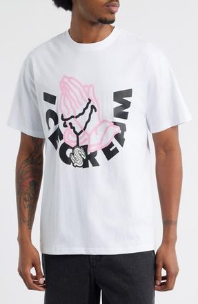 Icecream And Then You Pray for Me Cotton Graphic T-Shirt in Bleach White at Nordstrom, Size Xx-Large