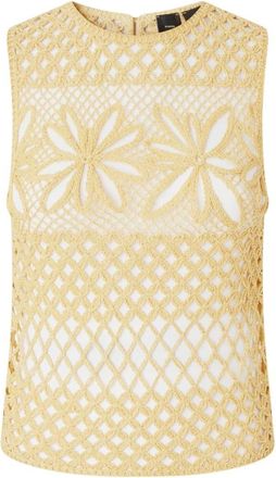 Pinko Pinko, Tops, Dames, Geel, S, Elegante Gele Top Ss 25