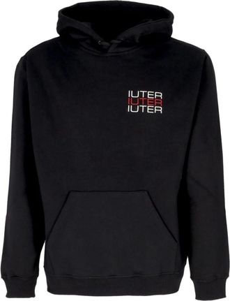 Iuter Zwarte Hoodie met Skull Spine - Heren - Hoodies - Zwart - XL - Katoen - Hoodies & sweatvesten